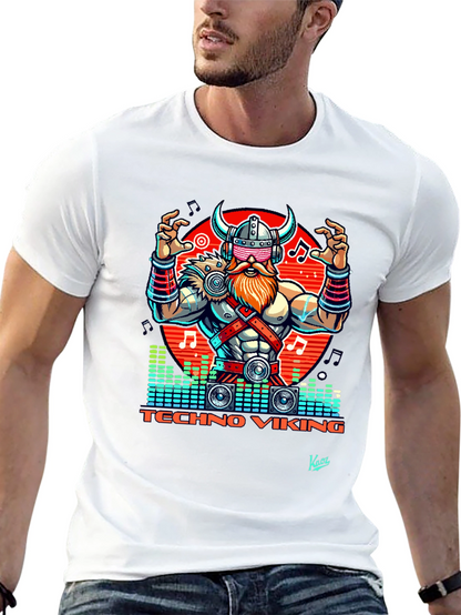 Techno Viking Graphic T-Shirt - EDM Rave Style