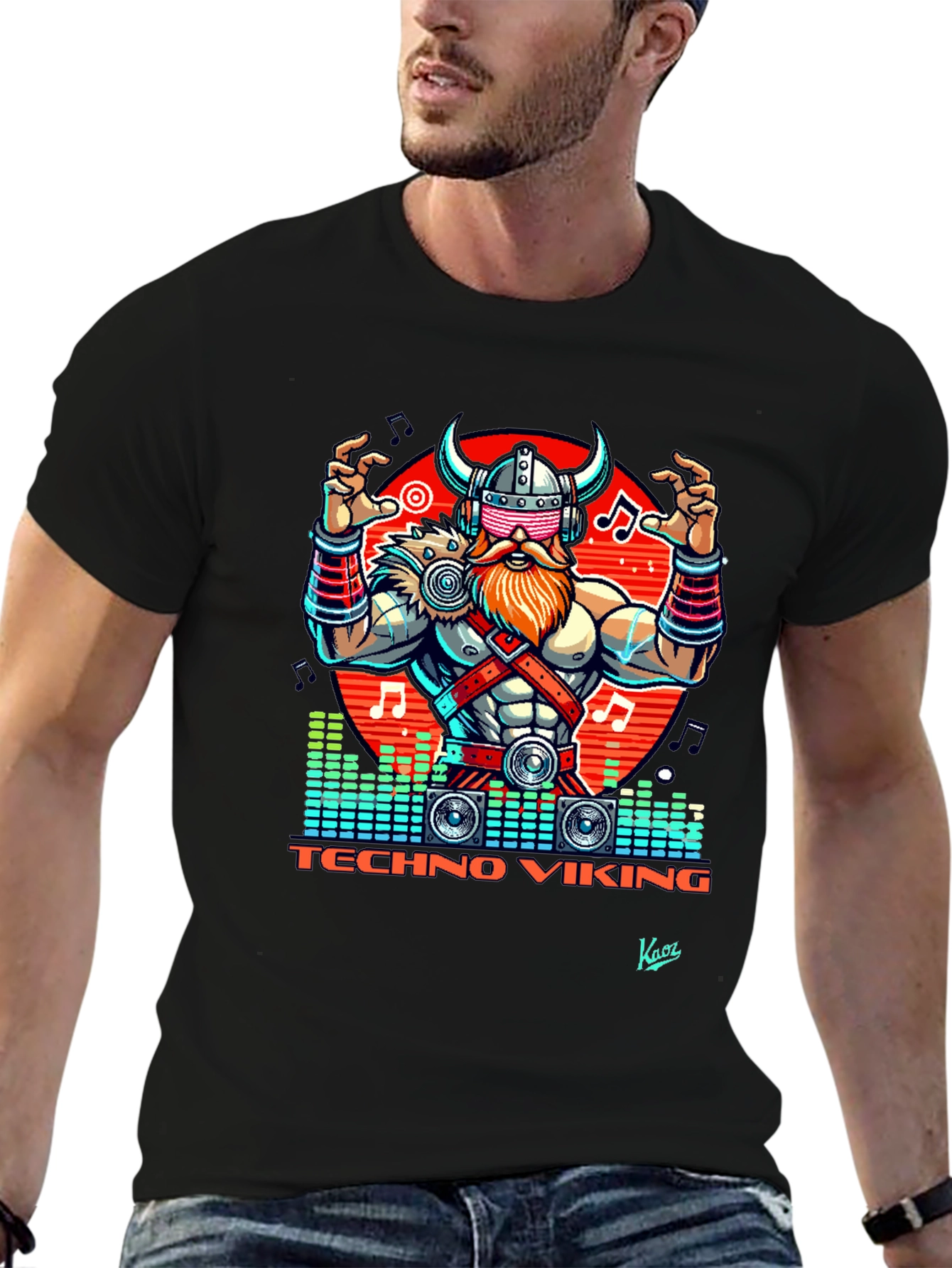 Techno Viking Graphic T-Shirt - EDM Rave Style