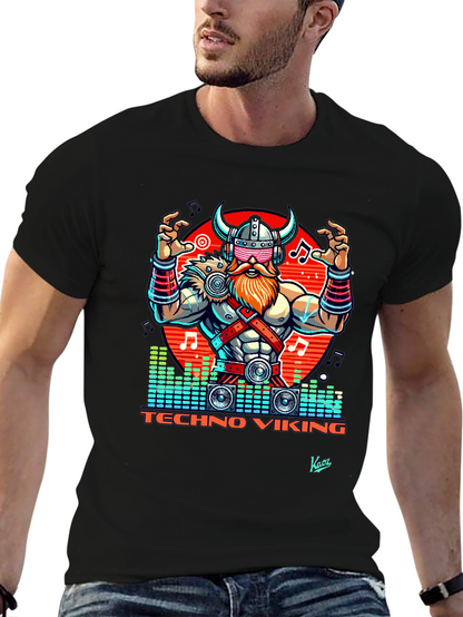 Techno Viking Graphic T-Shirt - EDM Rave Style