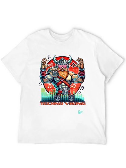 Techno Viking Graphic T-Shirt - EDM Rave Style