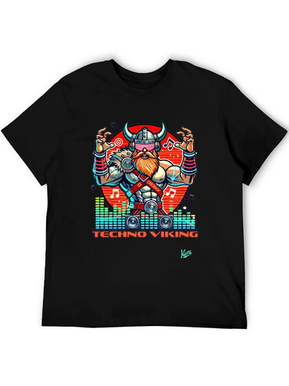 Techno Viking Graphic T-Shirt - EDM Rave Style