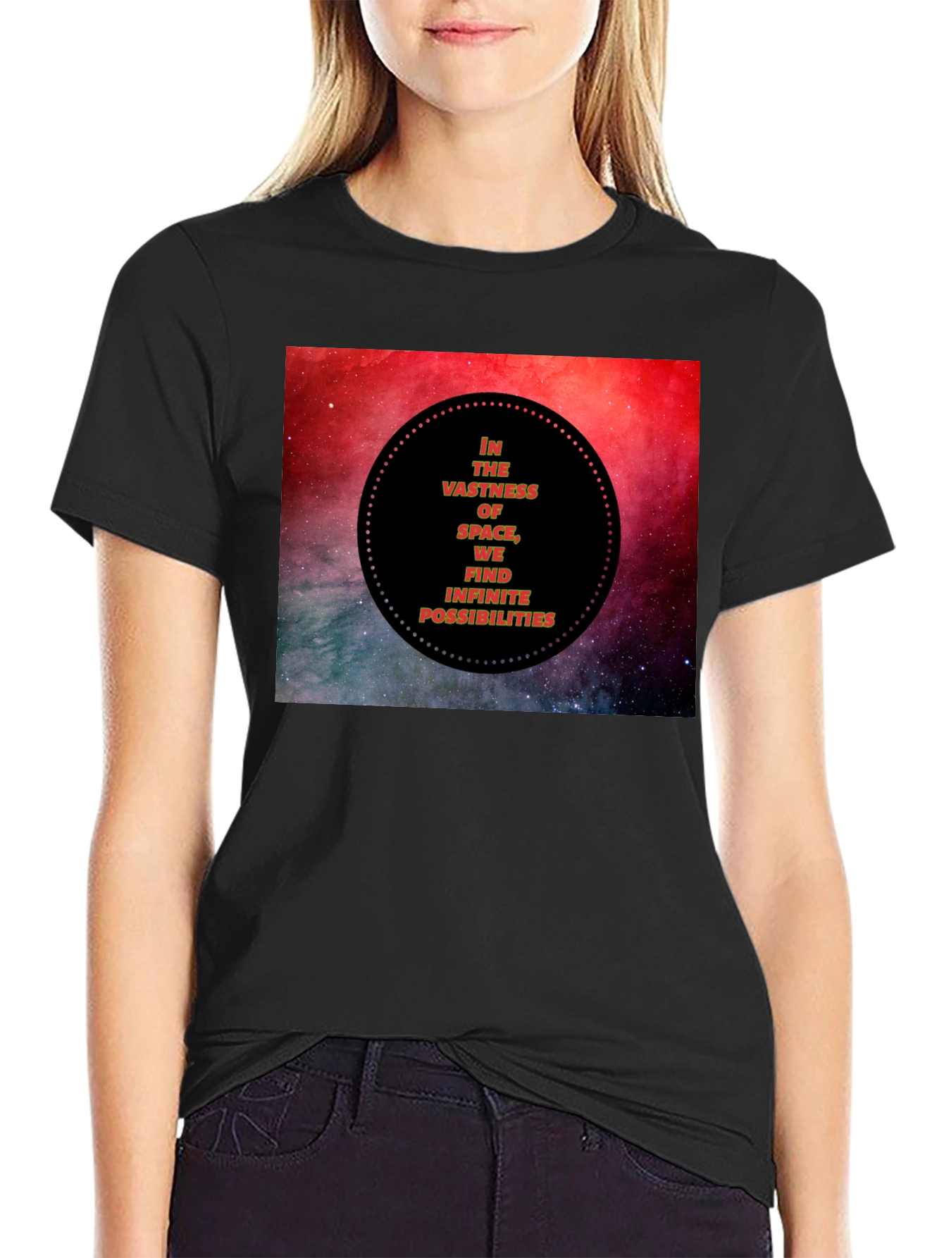 Space Vastness Graphic Black T-Shirt