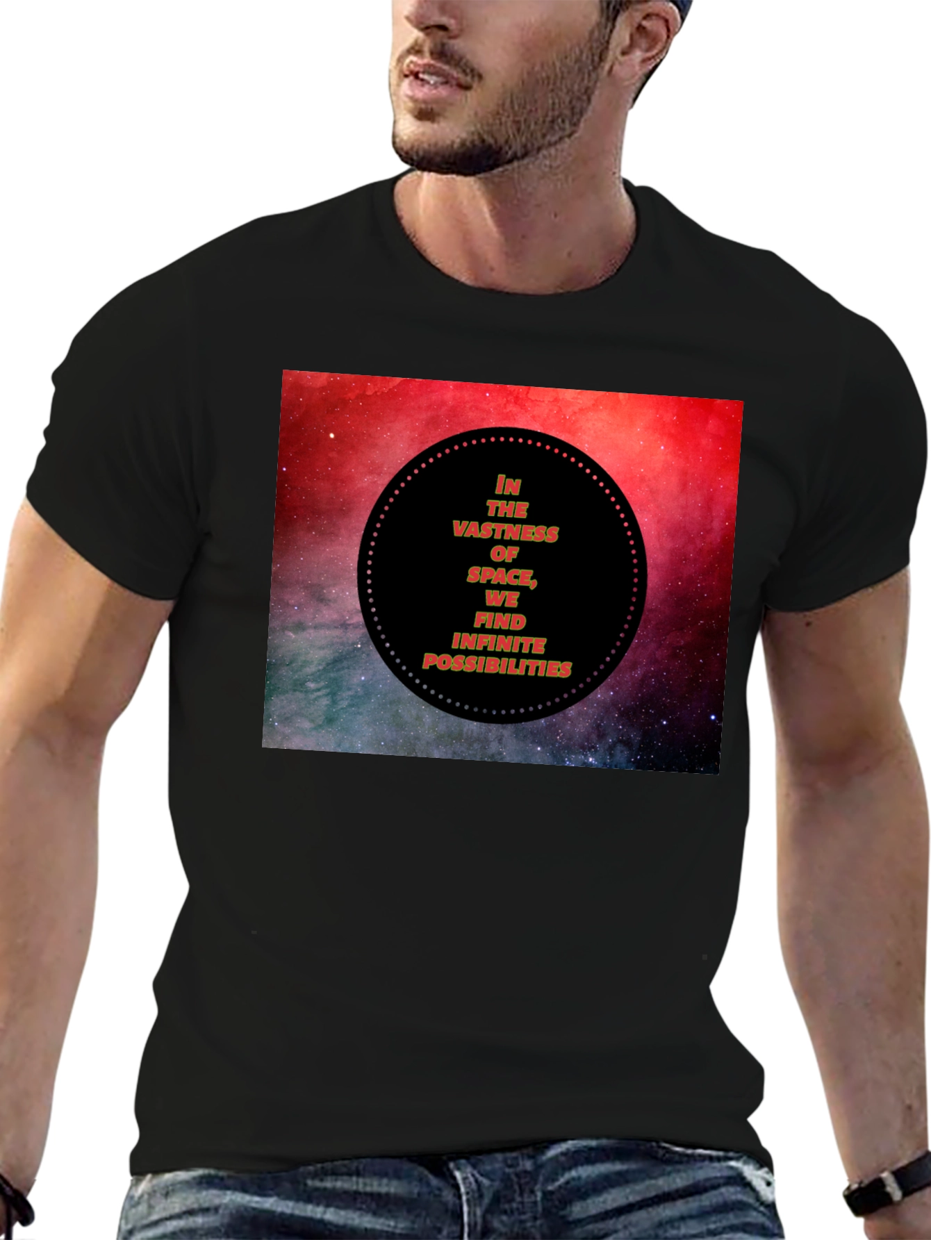 Space Vastness Graphic Black T-Shirt