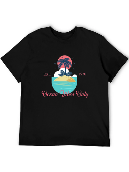 Ocean Vibes Only T-Shirt - Tropical Island Design