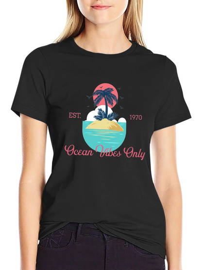 Ocean Vibes Only T-Shirt - Tropical Island Design