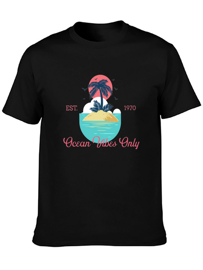 Ocean Vibes Only T-Shirt - Tropical Island Design