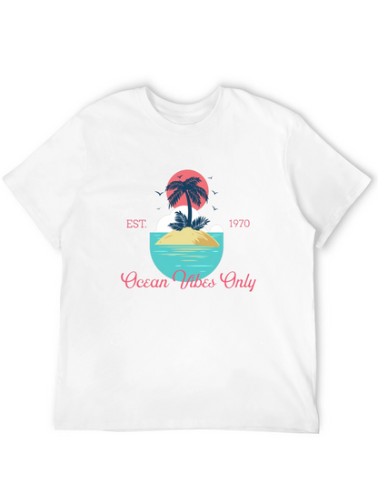 Ocean Vibes Only T-Shirt - Tropical Island Design