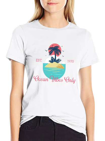 Ocean Vibes Only T-Shirt - Tropical Island Design