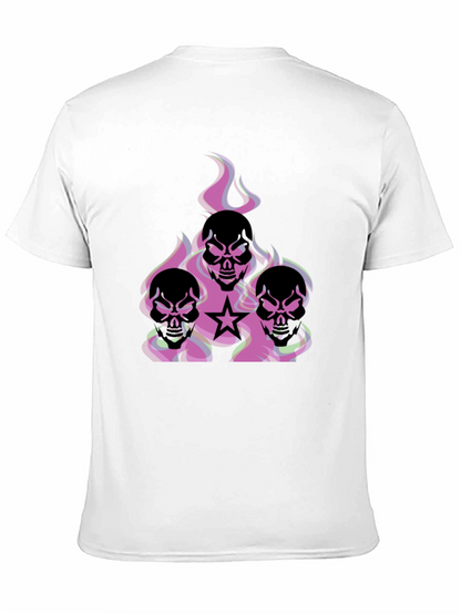 Skull Flames Graphic T-Shirt - Edgy Style
