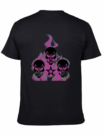 Skull Flames Graphic T-Shirt - Edgy Style
