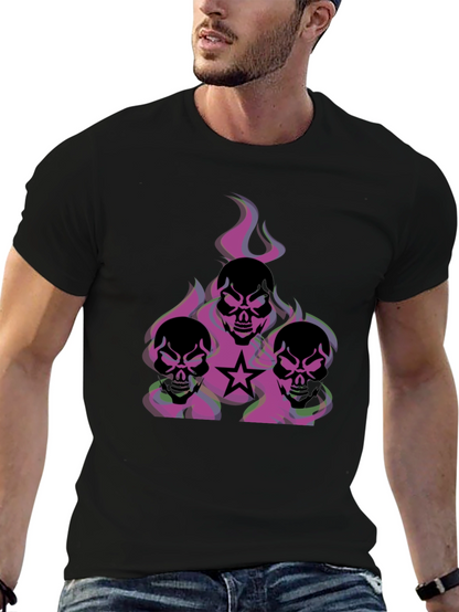 Skull Flames Graphic T-Shirt - Edgy Style