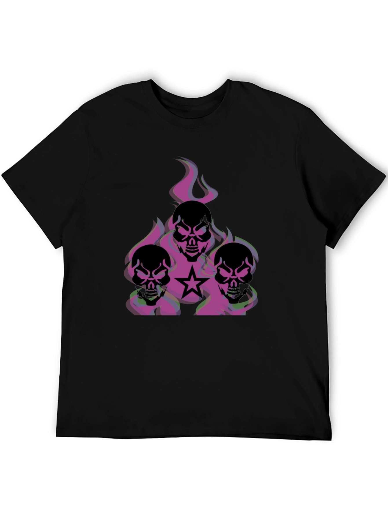 Skull Flames Graphic T-Shirt - Edgy Style