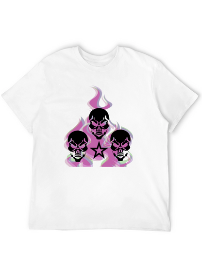 Skull Flames Graphic T-Shirt - Edgy Style