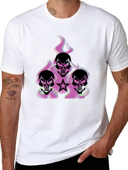 Skull Flames Graphic T-Shirt - Edgy Style