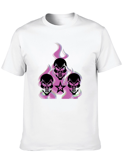 Skull Flames Graphic T-Shirt - Edgy Style