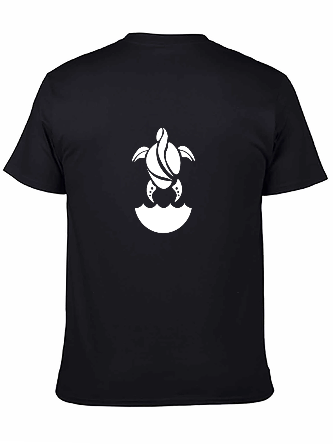 Turtle Graphic Tee - Black Cotton Comfort