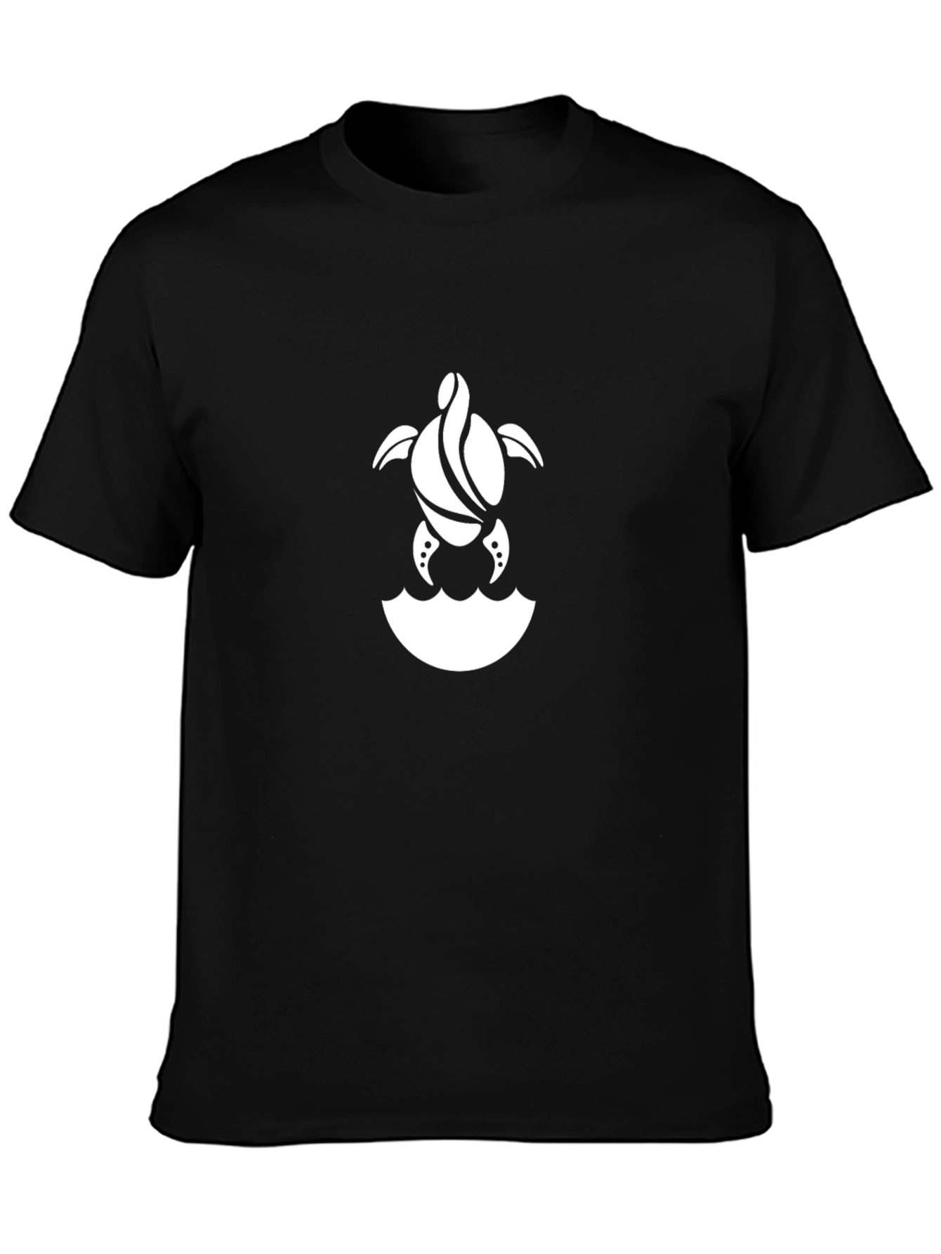 Turtle Graphic Tee - Black Cotton Comfort