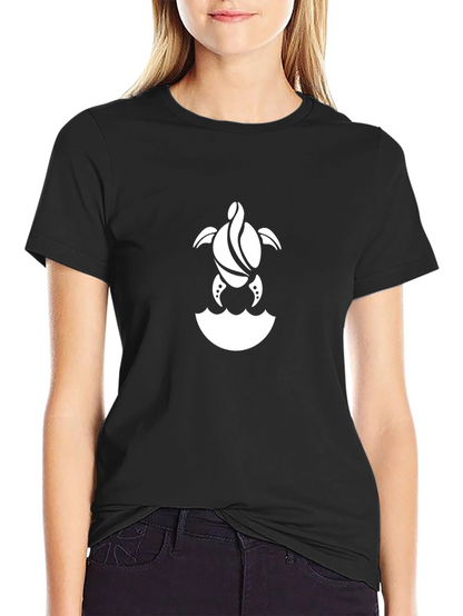 Turtle Graphic Tee - Black Cotton Comfort