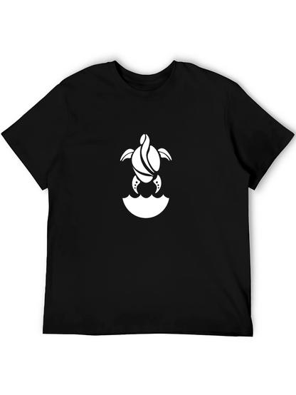 Turtle Graphic Tee - Black Cotton Comfort