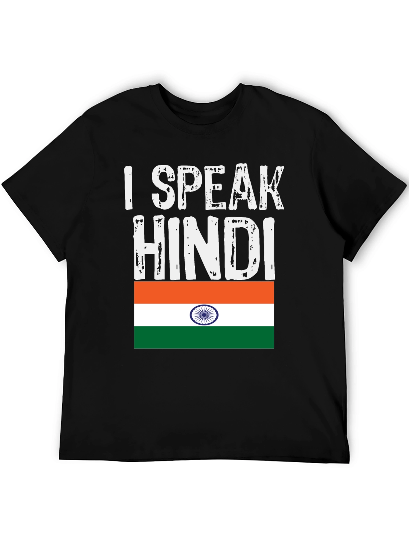I Speak Hindi India Flag Graphic T-Shirt