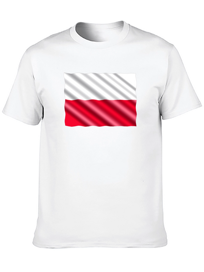 Poland Flag Graphic Print Black T-Shirt
