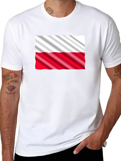 Poland Flag Graphic Print Black T-Shirt