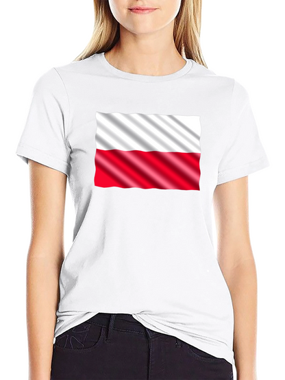 Poland Flag Graphic Print Black T-Shirt