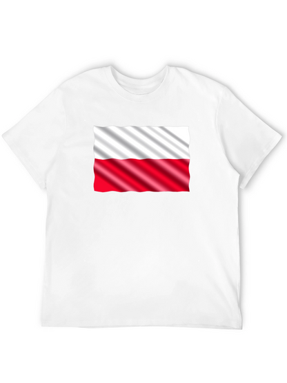 Poland Flag Graphic Print Black T-Shirt