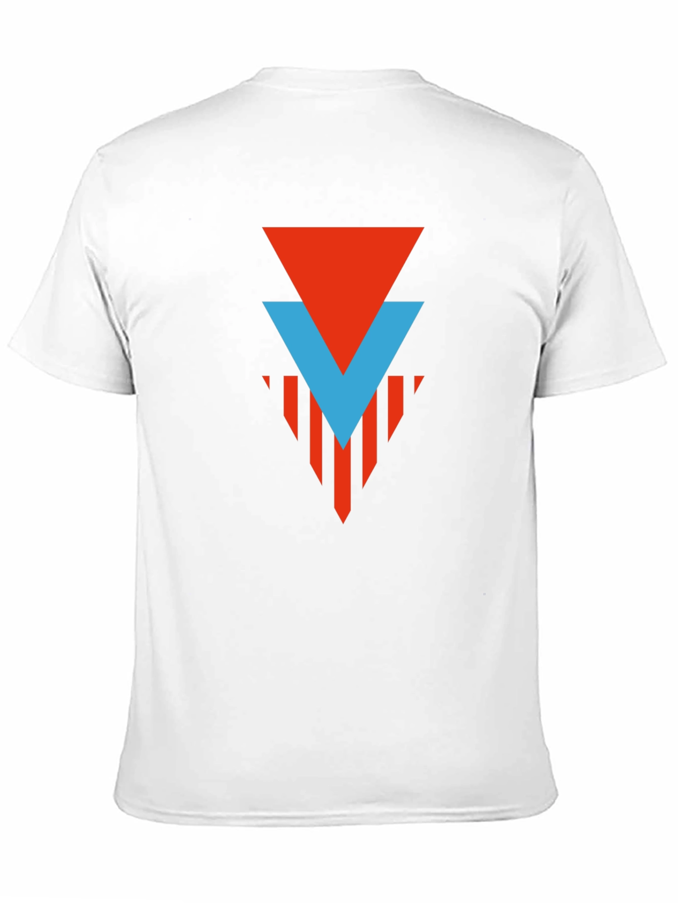 Geometric Graphic Tee - Red & Blue Arrow Design