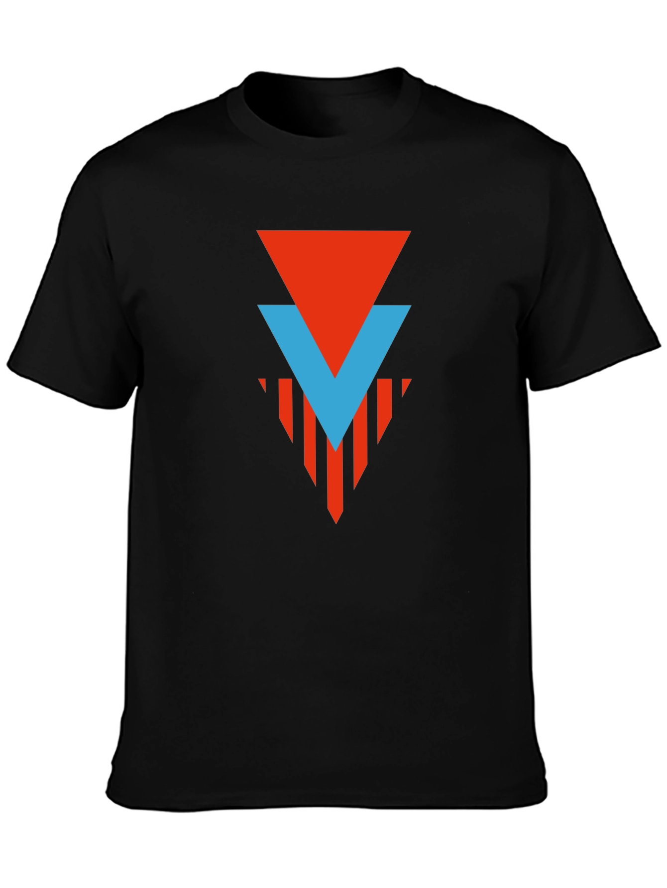 Geometric Graphic Tee - Red & Blue Arrow Design