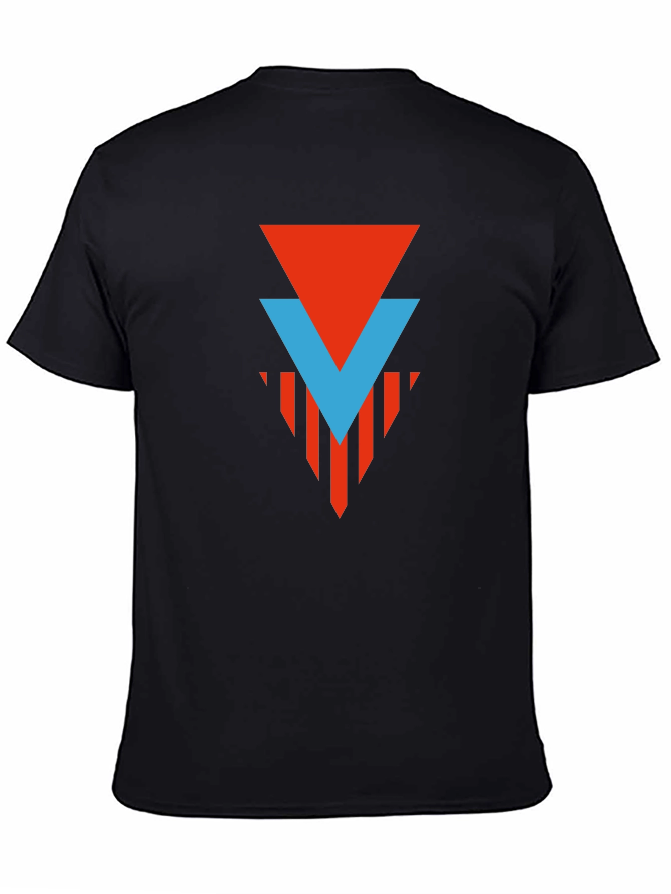 Geometric Graphic Tee - Red & Blue Arrow Design