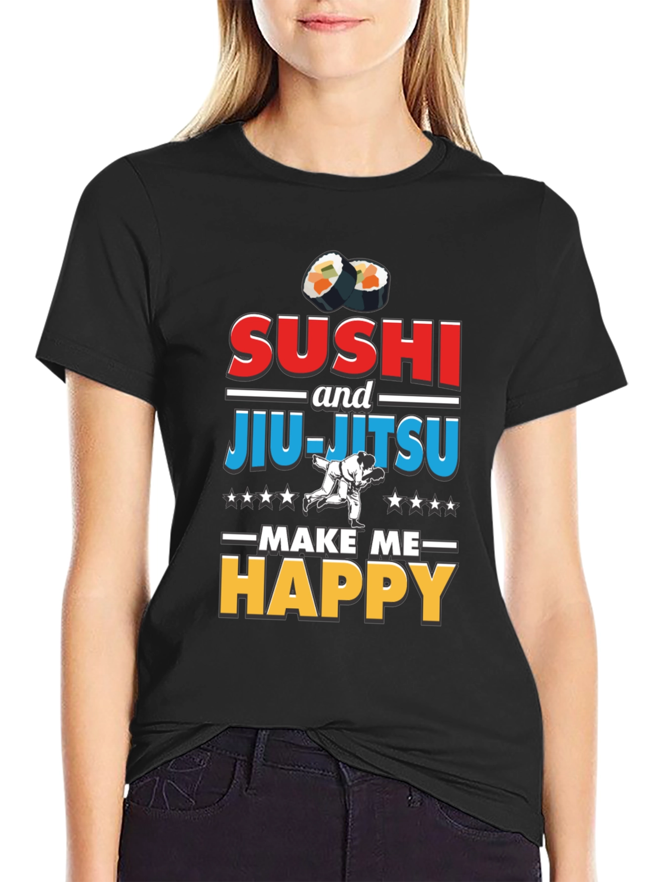 Sushi & Jiu-Jitsu Make Me Happy T-Shirt