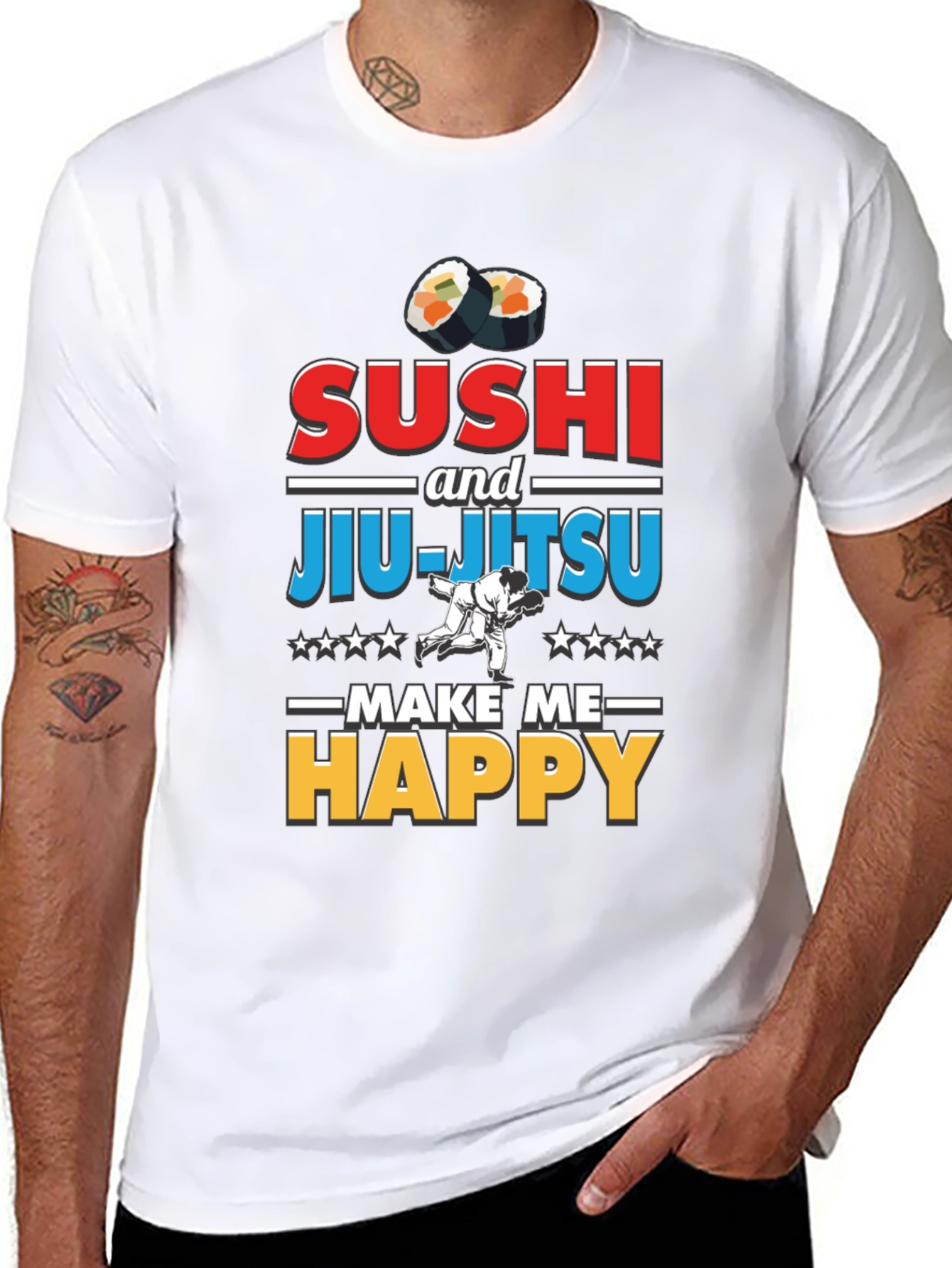 Sushi & Jiu-Jitsu Make Me Happy T-Shirt