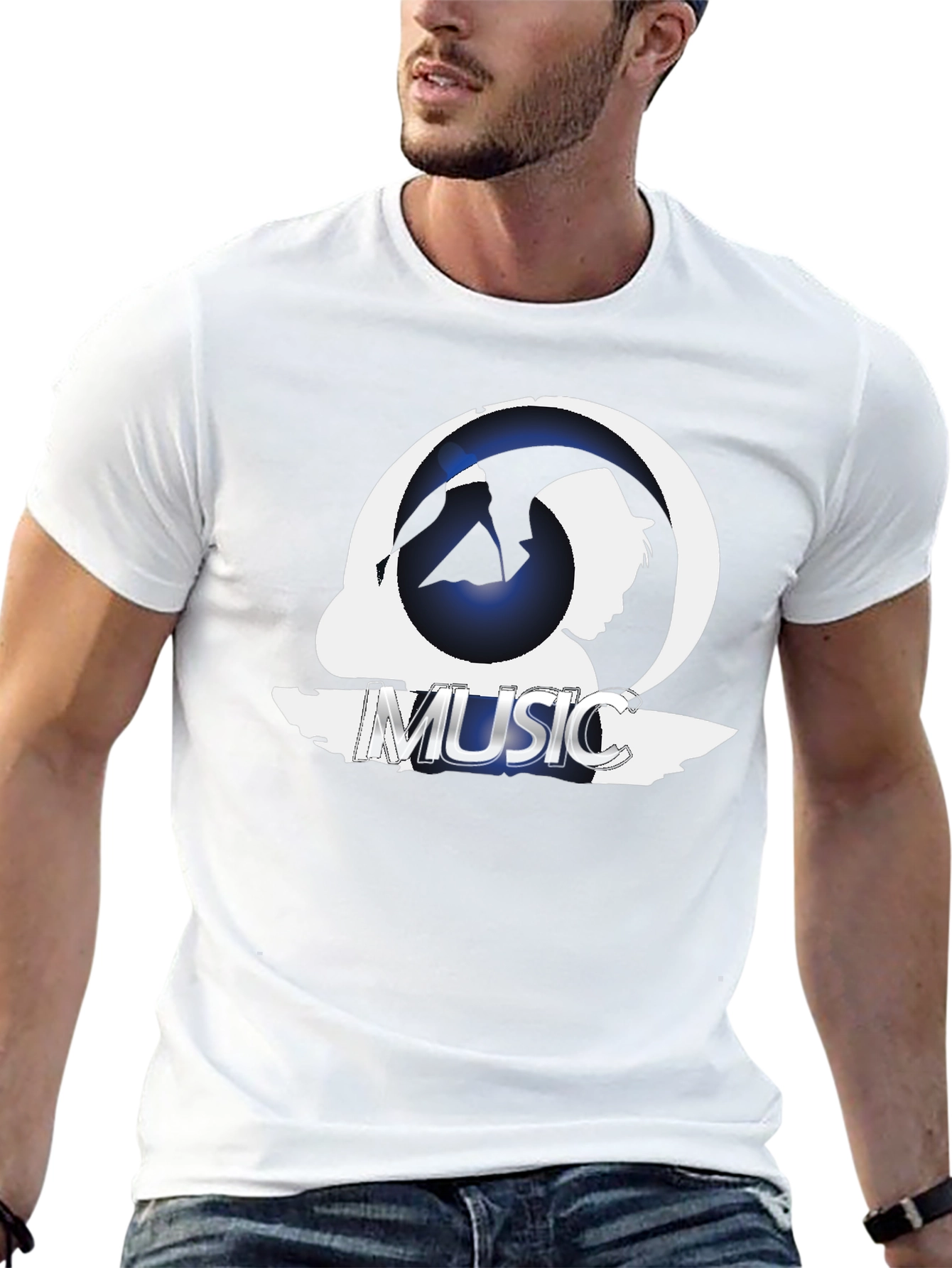 Music Silhouette Graphic T-Shirt