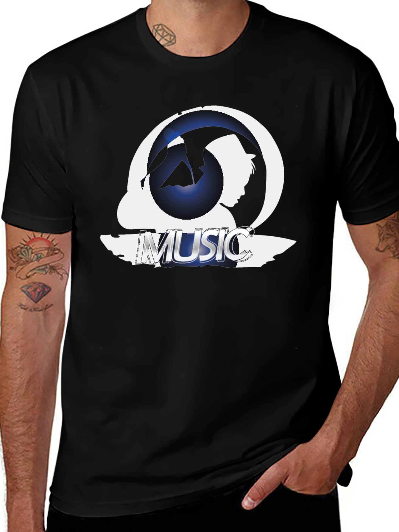 Music Silhouette Graphic T-Shirt