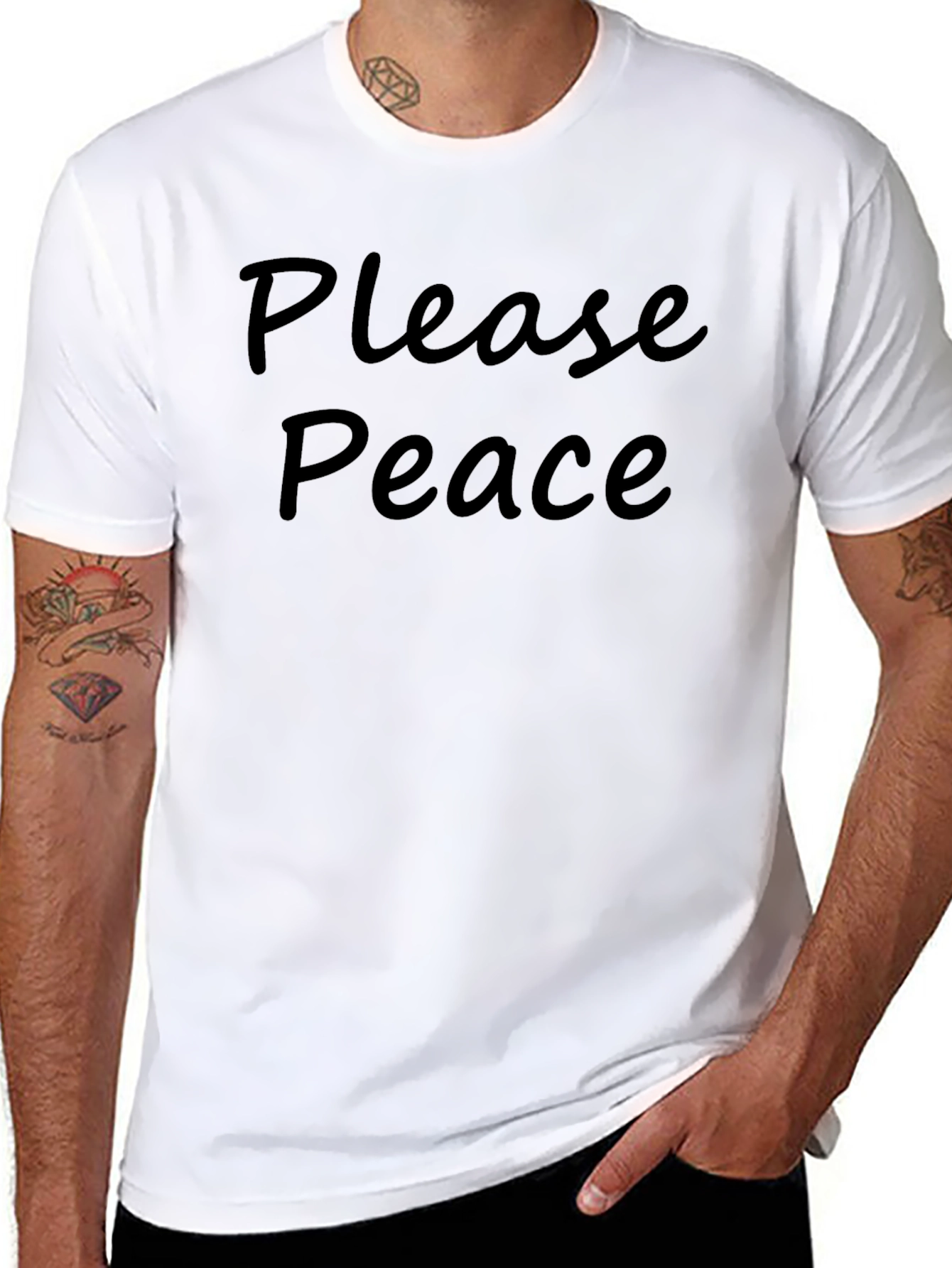 Please Peace T-Shirt - Soft Cotton Blend