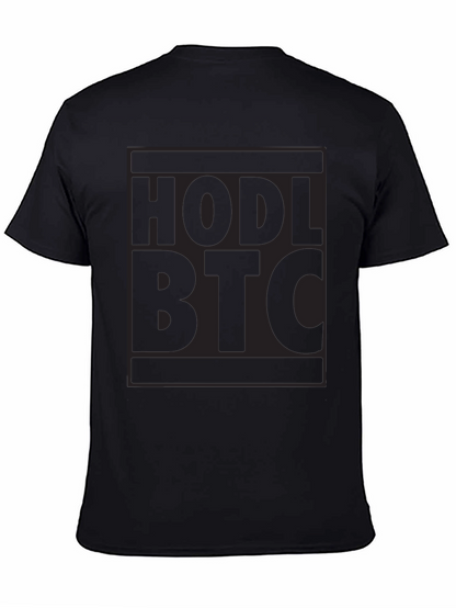 HODL BTC Black T-Shirt Crypto Bitcoin Investor Tee
