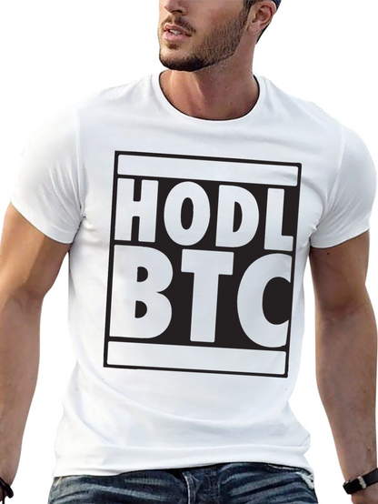 HODL BTC Black T-Shirt Crypto Bitcoin Investor Tee