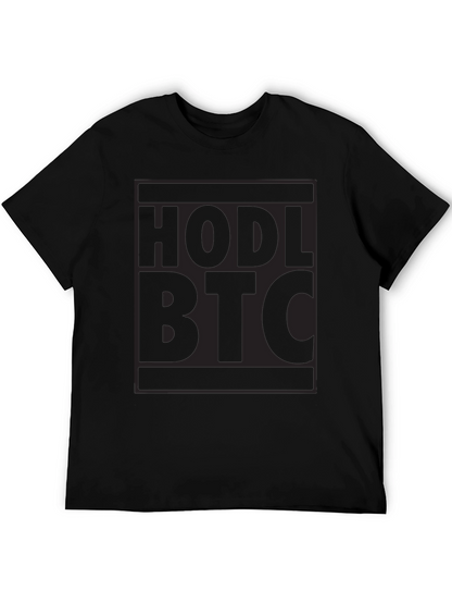 HODL BTC Black T-Shirt Crypto Bitcoin Investor Tee