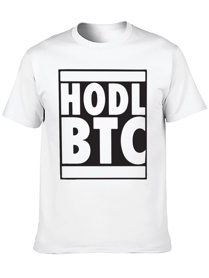 HODL BTC Black T-Shirt Crypto Bitcoin Investor Tee