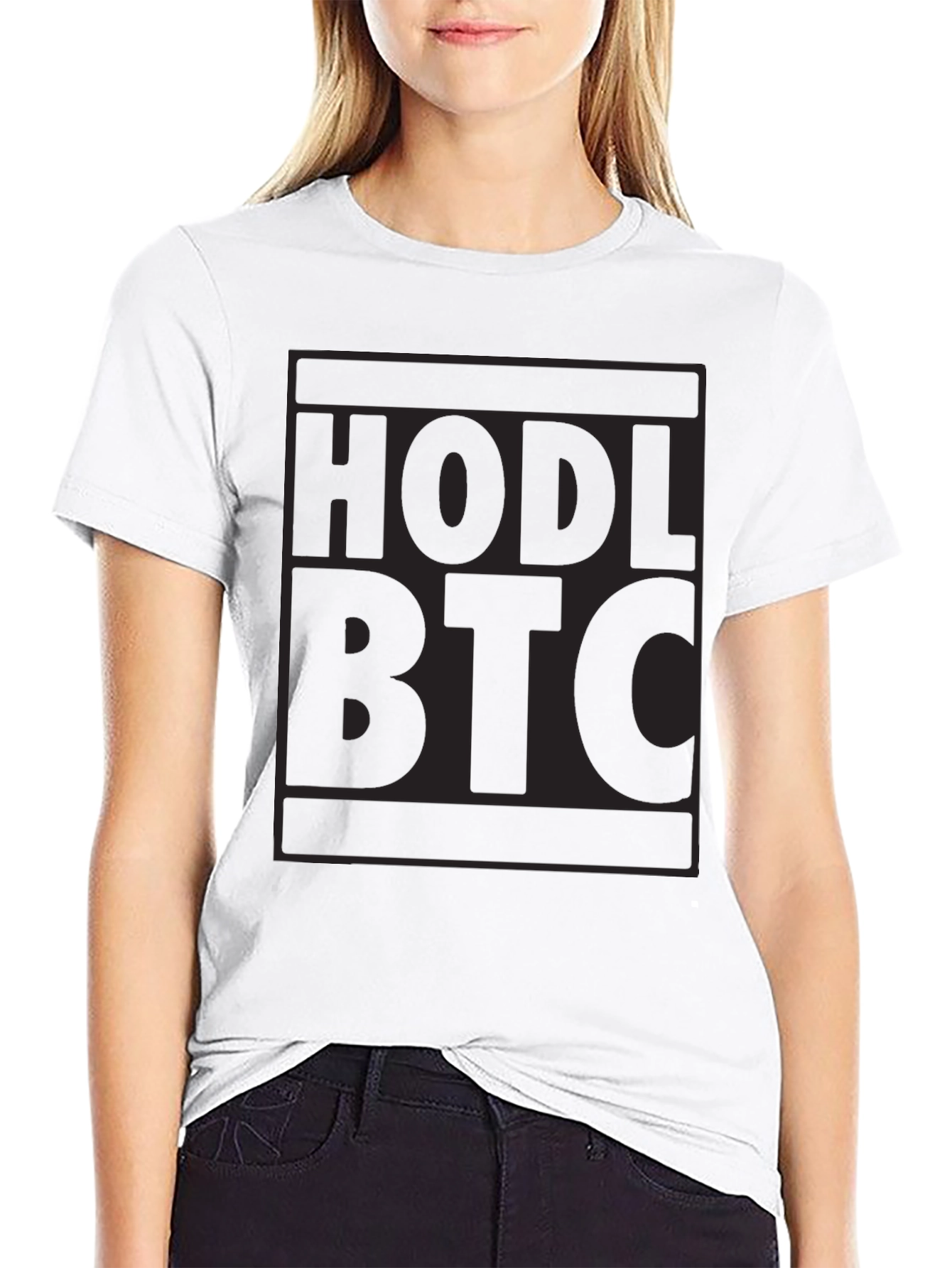 HODL BTC Black T-Shirt Crypto Bitcoin Investor Tee