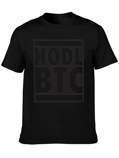 HODL BTC Black T-Shirt Crypto Bitcoin Investor Tee