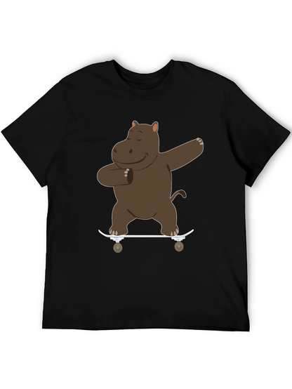 Skating Hippo Dab Black T-Shirt