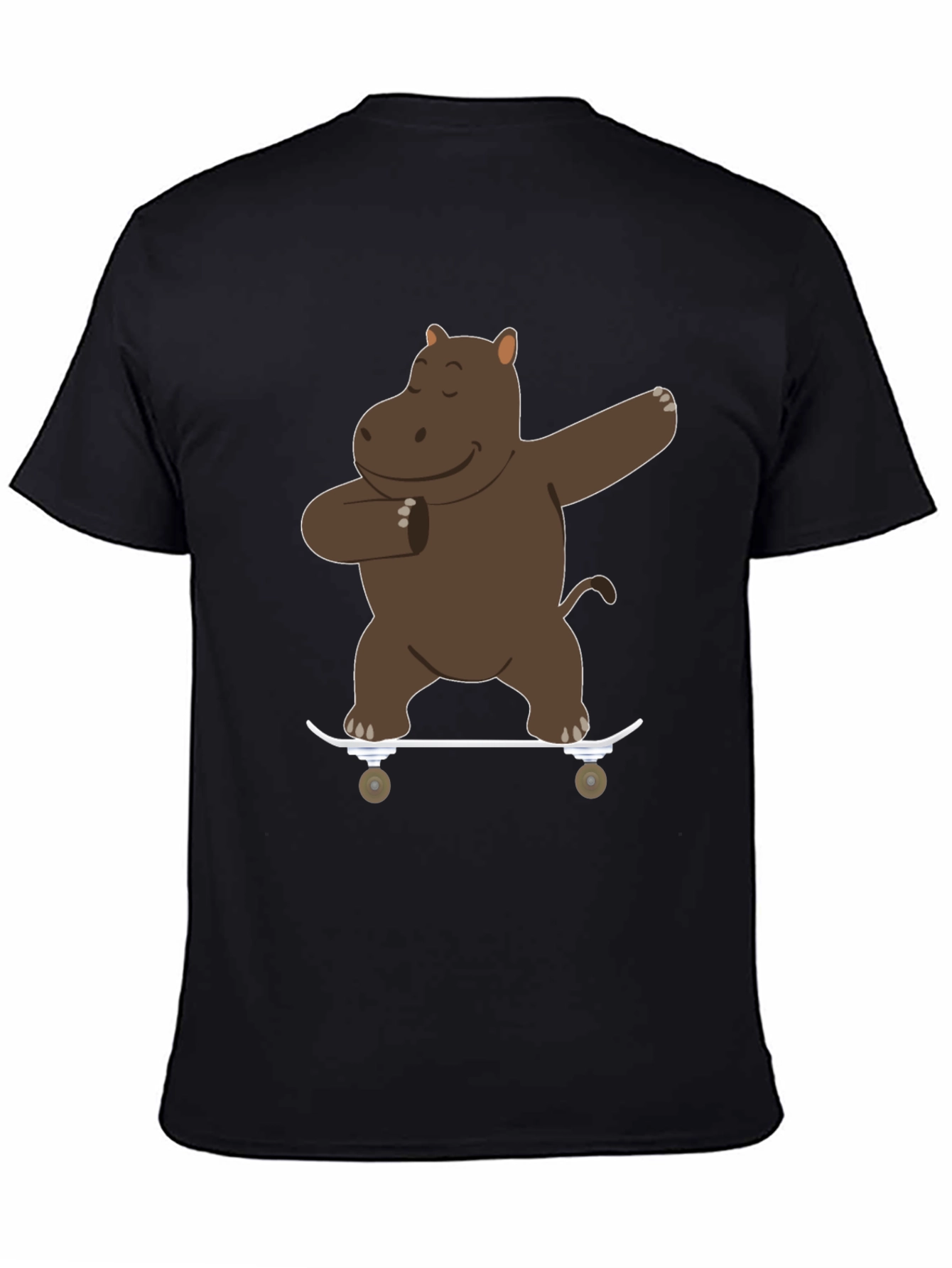Skating Hippo Dab Black T-Shirt