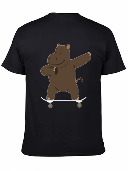 Skating Hippo Dab Black T-Shirt