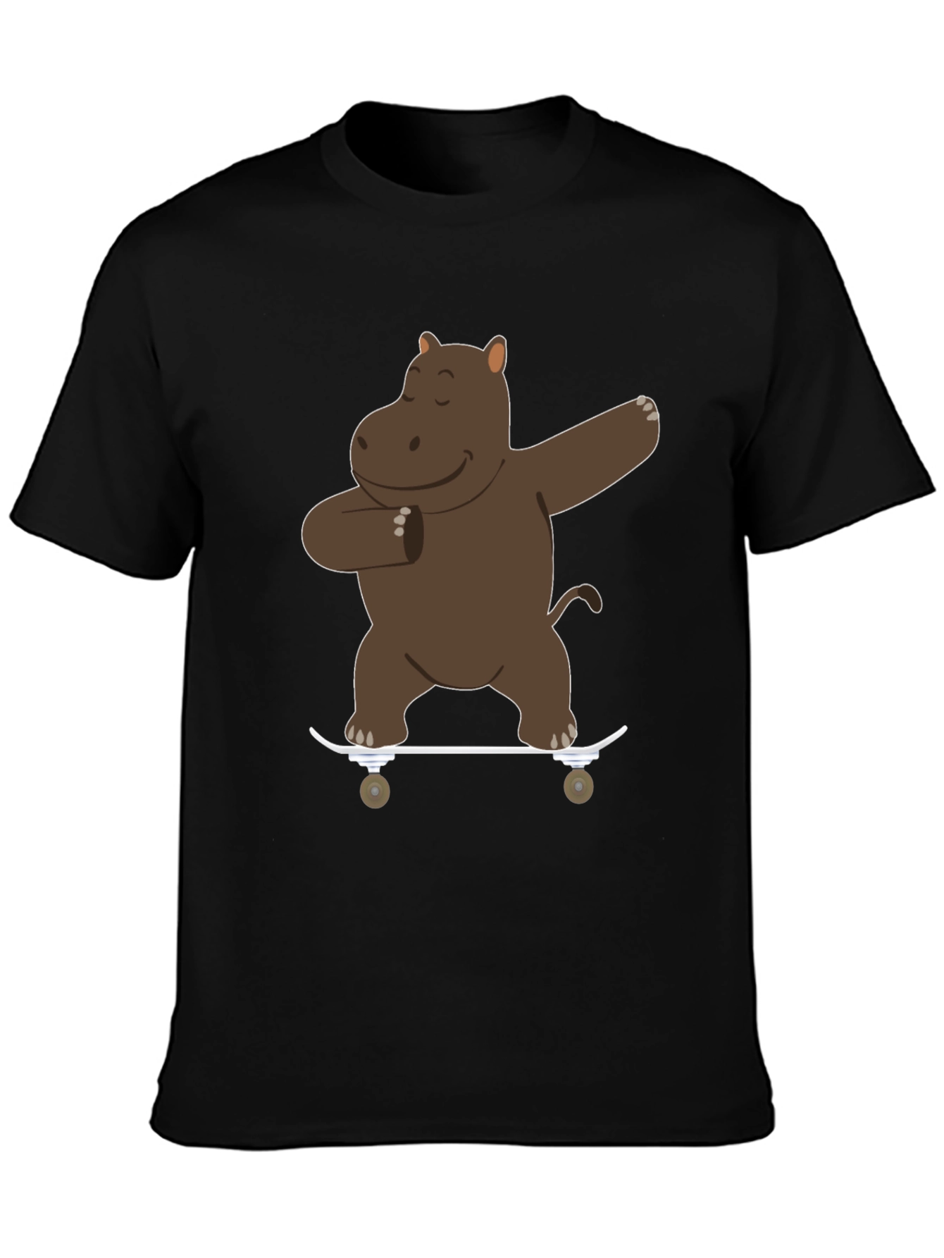 Skating Hippo Dab Black T-Shirt