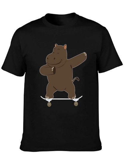 Skating Hippo Dab Black T-Shirt