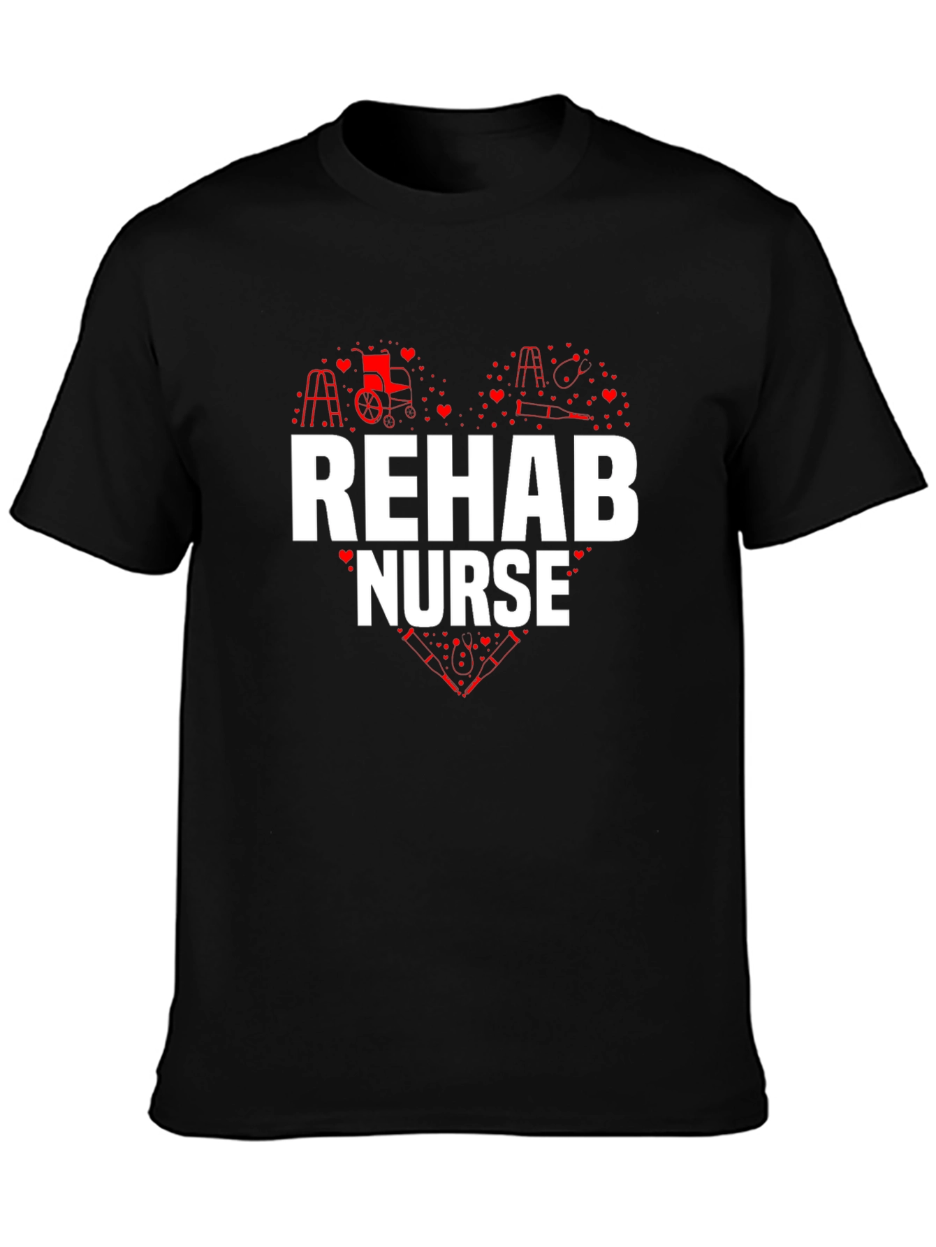Rehab Nurse Heart Graphic T-Shirt