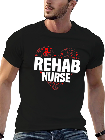 Rehab Nurse Heart Graphic T-Shirt