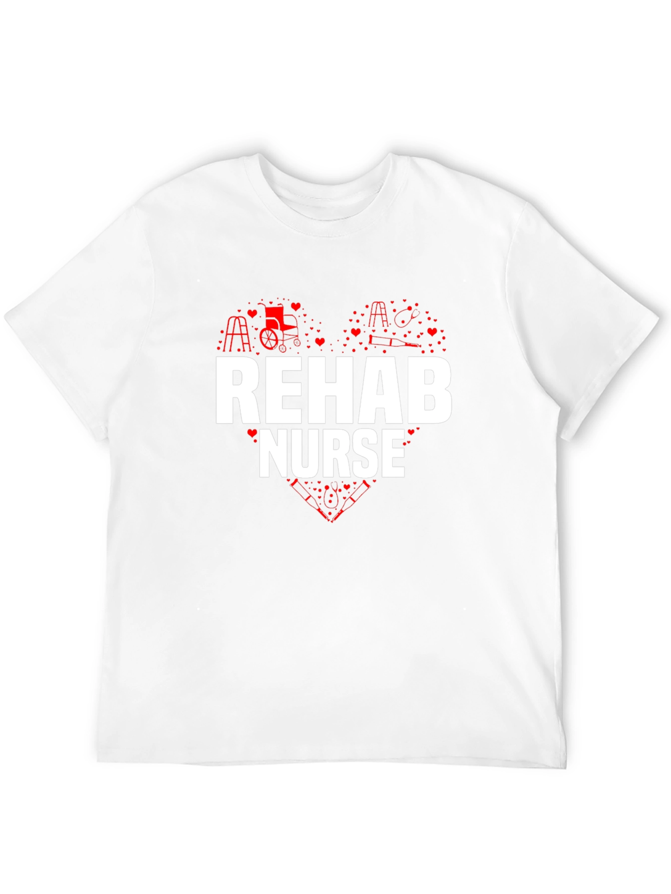 Rehab Nurse Heart Graphic T-Shirt